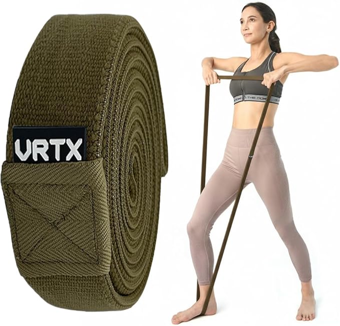 VRTX Fabric Resistance Bands for Men & Women | Long Exercise Band for Workout, Stretch, Yoga, Full Body Training | Soft Mesh Cloth, Non-Slip, High Durability Straps – Single Pack