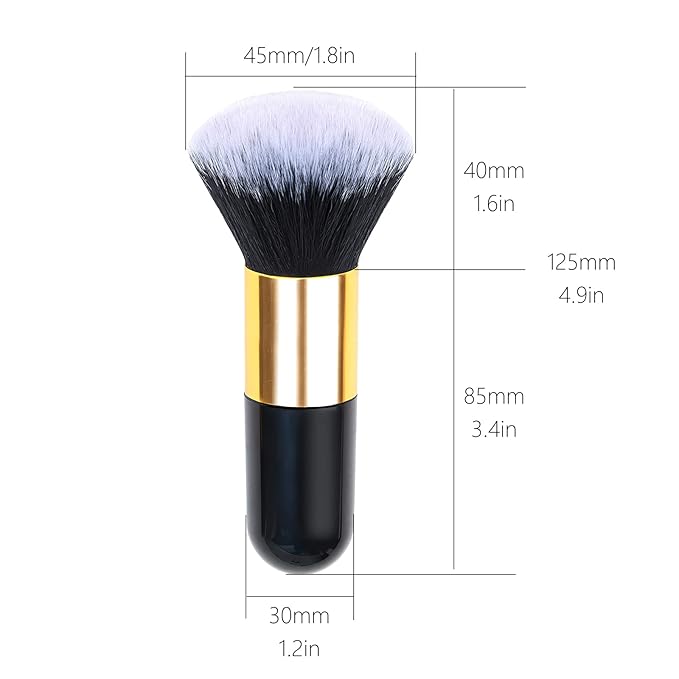 Makeup Blush Brushes for Cheeks, Travel Size Face Powder Brush for Loose Powder, Fluffy Foundation Brush for Face, Blush/Powder/Eye Shadow Brush Set, Beauty Tools (Black)