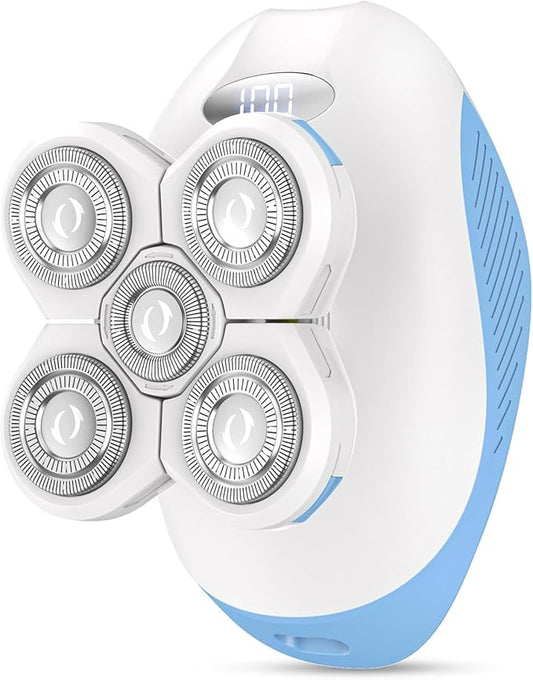 Electric Razors for Women,Electric Shaver for Women Leg,Rechargeable Painless Shaver for Body Hair,Anti-Slip Cordless Waterproof Wet Dry Trimmer, Smooth Close Shave for Underarms Bikini(Light Blue)