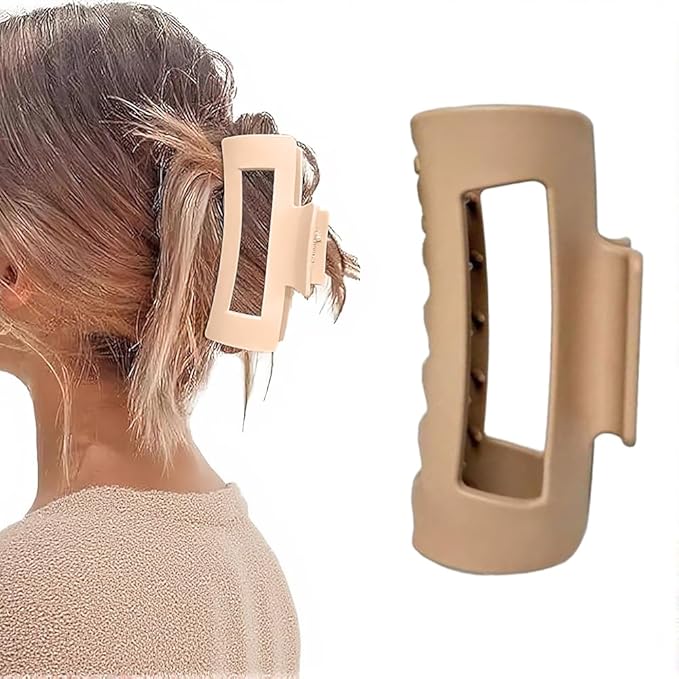 Fashion Hair Clips, Cloud Hair Pins for Women, 3.9 inch Hair Claw Clip for Thick/Fine/Thin/Curly Hairstyle, Khaki 1 PCS