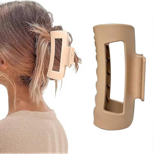 Fashion Hair Clips, Cloud Hair Pins for Women, 3.9 inch Hair Claw Clip for Thick/Fine/Thin/Curly Hairstyle, Khaki 1 PCS