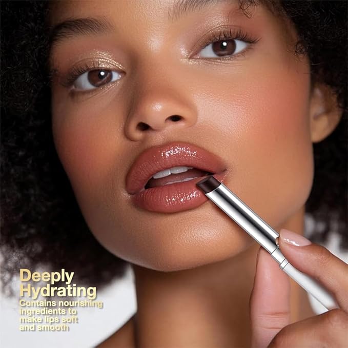 HHLTOH Dark Brown Honey Lipstick Tinted Butter Lip Balm for Women, Natural Sheer Moisturizing Nourishing Hydrating Brown Honey Shine Lipstick Tinted Lip Stain Gloss with a Hint of Natural Cherry Vegan