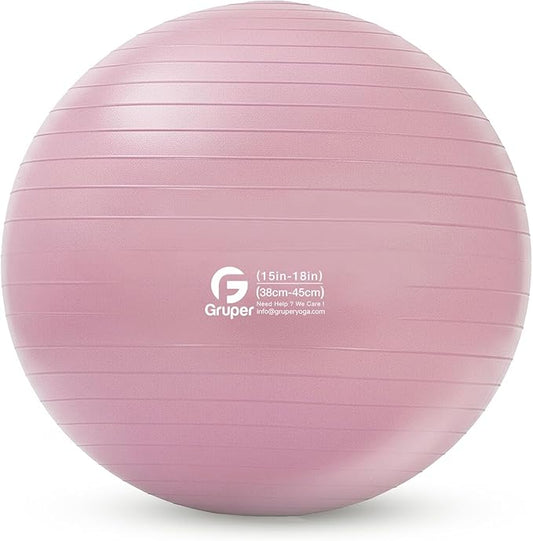 Gruper Yoga and Pilates Ball,4 Sizes Gym Ball for Fitness, Yoga, Workout, Pregnancy and Physical Therapy,Quick Pump Included,Great as Yoga Ball Chair for Office or Home Gym Equipment