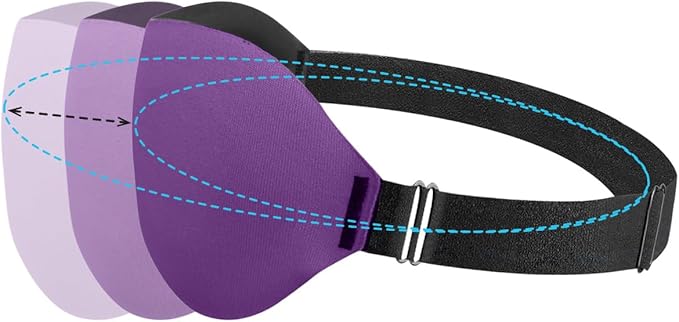 DTS Eye Masks for Side Sleepers Men Women Zero Eye Pressure 3D Cups Complete Light Blocking Night Blindfold with Adjustable Strap Shade Cover Sleeping Mask for Travel Nap Work Home (Purple)