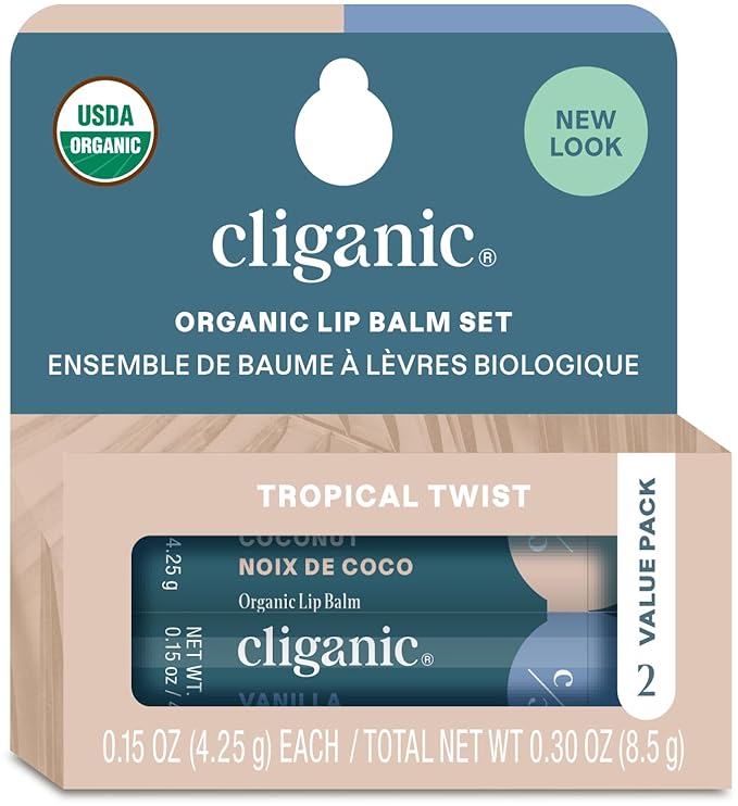 Cliganic Organic Lip Balm 2 Pack