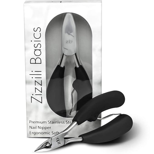Zizzili Basics Toenail Nipper for Thick or Ingrown Nails – Large Easy-Grip Handle, Sharp Stainless Steel Toenail Clippers for Seniors & Home Pedicure Care