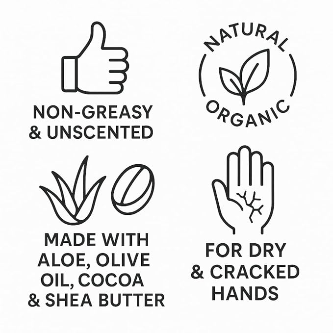 Farmhands Natural & Non-Greasy Hand Cream for Dry, Cracked Hands - No Added Fragrance, Fast-Absorbing with Clean & Organic Ingredients, Non-GMO - Repairing Skincare - Whipped - 2oz Tin