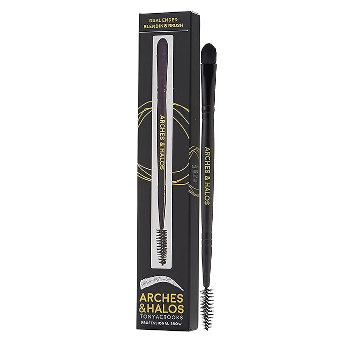 Arches and Halos Dual Ended Blending Makeup Brushes - Precision Concealer and Eyebrow Brush - Spoolie for Taming and Sculpting Brows - 1 pc