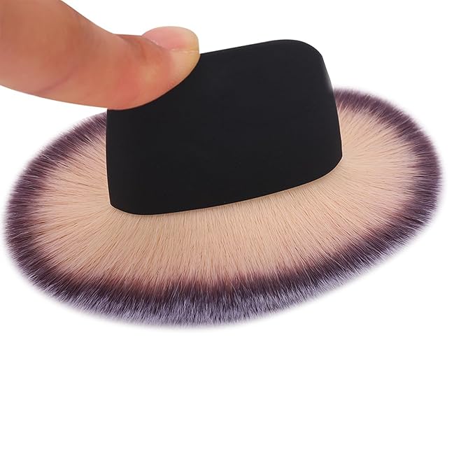 Cunyuer Mini Makeup Brush, Portable Soft Hair Loose Powder Blush Brush Beauty Tool (Black)
