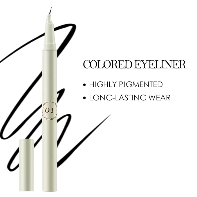 Boobeen Liquid Eyeliner Pen, Matte Eye Liner with Precision Tip, Long Lasting Eyeliner Pencil for Bold Eye Makeup, Glides on Smoothly