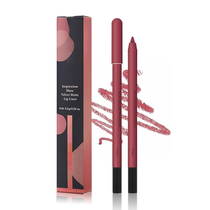 KISSIO Lip Liner,Creamy Lip Pencil,Long Lasting Lip Liner with Sharpener,Matte Finish,Smooth and Soft,Non Dry,Easy to Use,Cruelty free,0.02 oz,06 Fall into