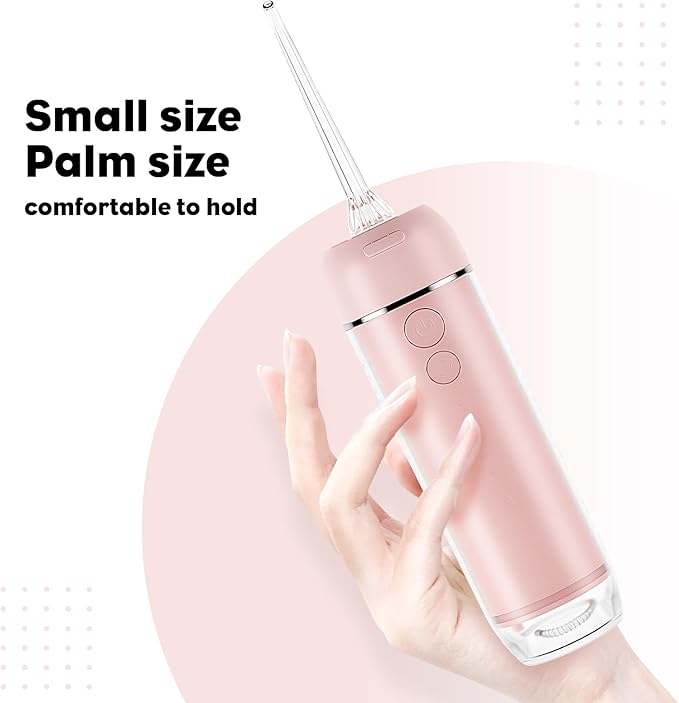 Powerful Portable Cordless Water Dental Flosser: Rechargeable [2000 mAh Li-ion] Mini Oral Irrigator Travel & Home Machine Cleaner Large Vol Telescopic Tank 5 Modes IPX7 Waterproof Electric Teeth Pick