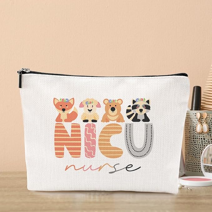 VICBOU Nicu Nurse Gifts Makeup Bag Nurse Accessories for Work Nurse Practitioner Nurse Gifts for Women Cute Cosmetic Bag Neonatal ICU Nurse Rn Gifts for Nurses Nursing Graduation Nurses Week Birthday