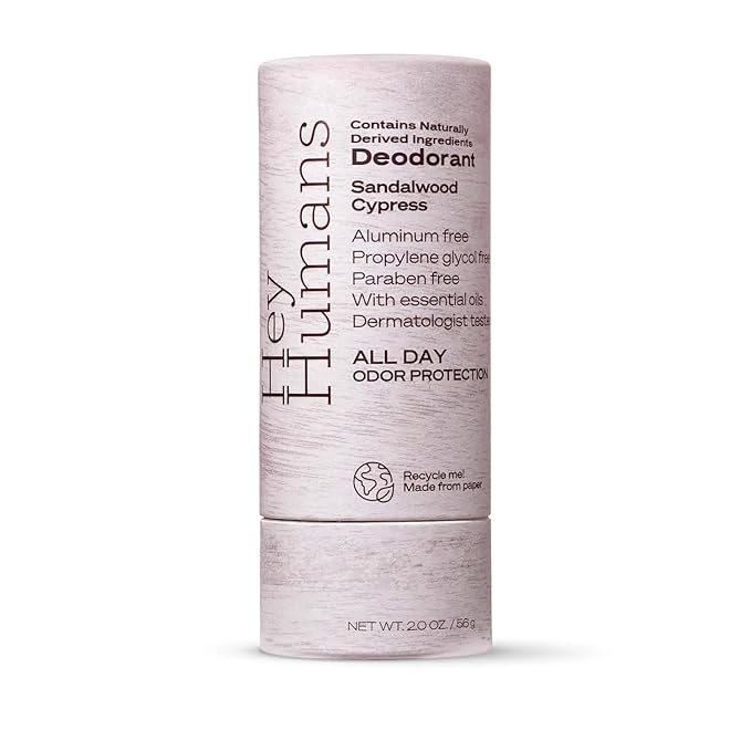 Hey Humans Deodorant, Aluminum Free Deodorant for Women and Men, Contains Naturally Derived Ingredients, All Day Odor Control, Refreshing Deodorant Essential Oils, Sandalwood Cypress