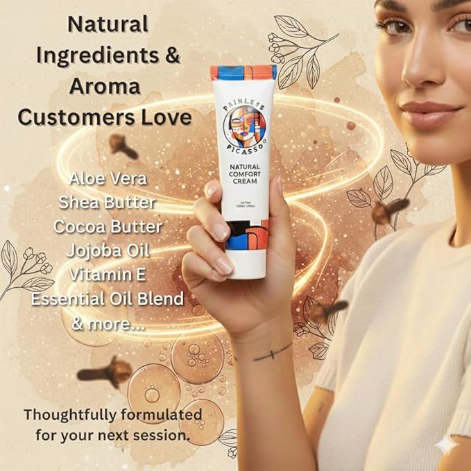 Painless Picasso Plant-Based Skin Prep Cream – Body Moisturizer for Cosmetic Use & Skin Conditioning – 1.69 oz