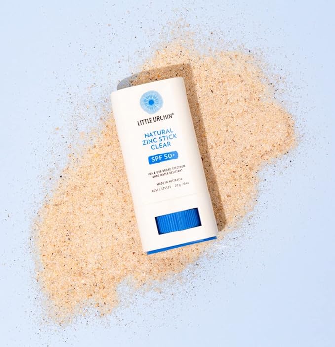 Natural Zinc Stick Clear SPF 50+ Reef & Ocean Safe, Broad Spectrum, Water-Resistant, Australian Made, Pocket-Size, 0.7 Oz / 20g