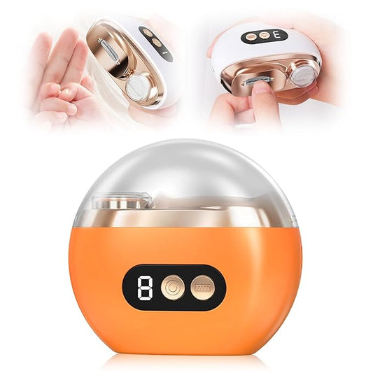 2025 New Multi-Functional Electric Nail Trimmer, Upgraded 3 Speed Levels Automatic Nail Clippers, Electric Nail Clipper USB Cordless, Professional Manicure Pedicure Set (Orange)