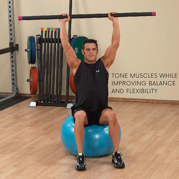 Body-Solid Rubber Padded Weighted Bar - Stretching Weight