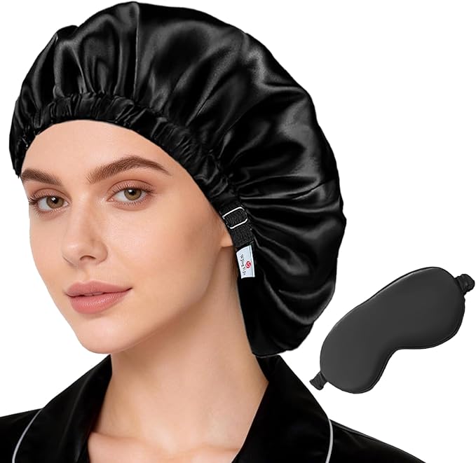 2Pcs Hair Bonnets For Sleeping Satin Bonnet Silk Bonnets For Women Silky Night Caps Womens Curly Hair Sleep Cap
