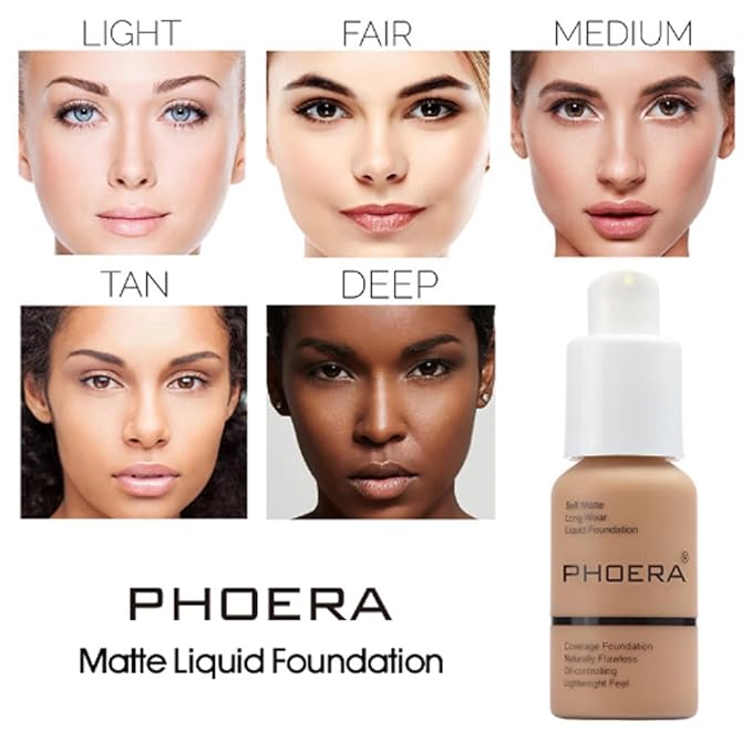 2Pcs Liquid Foundation Full Coverage 24HR Matte Oil Top (1pcs-107) 30ml