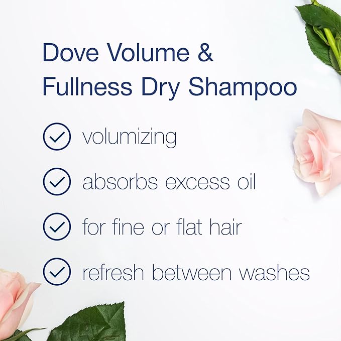 Dove Shampoo and Conditioner Set, Volume & Fullness + Advanced Dry Shampoo – Refresh & Revive Thin, Flat and Dry, Damaged Hair (3 Piece Set)