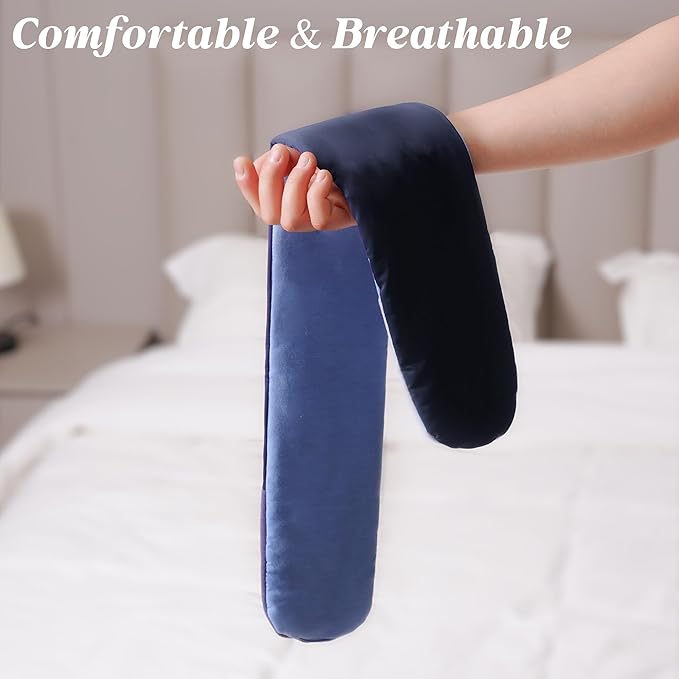 Eye Mask for Sleeping,Ultra Soft Skin Friendly Full Blackout Eye Covers for Women Men,Soundless Velcro, Wider Adjustable Strap for Side Sleeper, Travel, Nap, Yoga (Navy Blue)