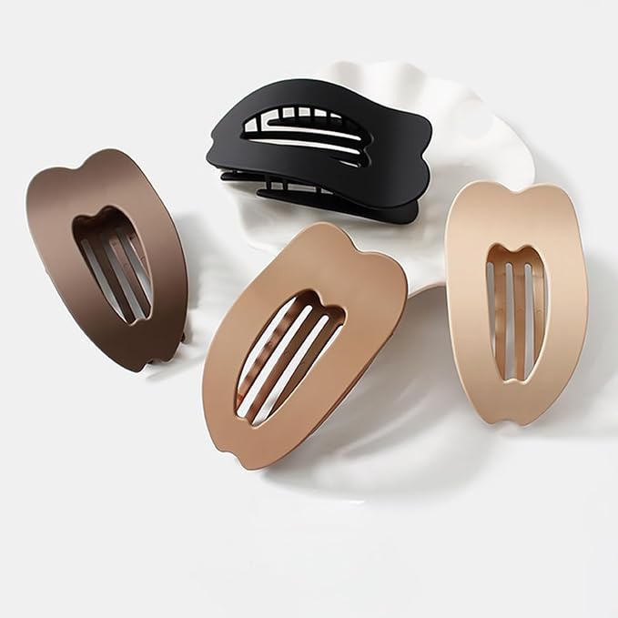 Flat Claw Hair Clips for Women, 4.3 Inch Non-Slip Matte Hair Claw Clips for Thin Thick Hair, Large Neutral Hair Accessories for Comfort & All-Day Hold, Ideal for Driving, Exercise & Daily Wear