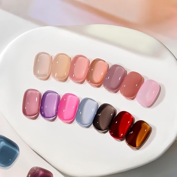 MAYCHAO 15ML Jelly Red Gel Nail Polish 1Pc Sheer Red Gel Polish Soak Off UV LED Transparent Nail Polish Nail Art Starter Manicure Salon DIY at Home, 0.5 OZ