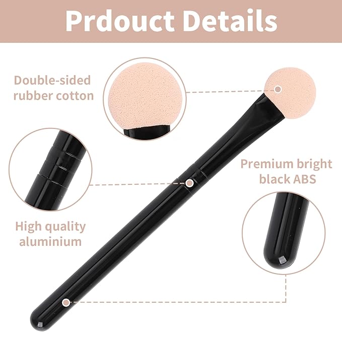 Uorpoto Eyeshadow Applicators Double Sided Sponge Makeup Brushes Reusable 8Pcs Round Foam Eye Shadow Applicator Sticks Brush Set Washable