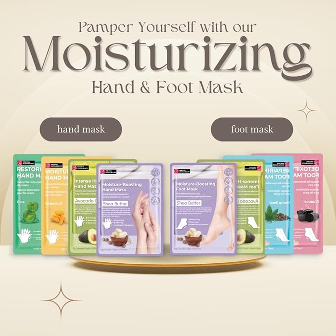 Innerest Original Derma Beauty Foot Mask 6 Pairs Shea Butter + Avocado Moisturizing Foot Mask Body Exfoliator Callus Remover Foot Bath Pedicure Supplies