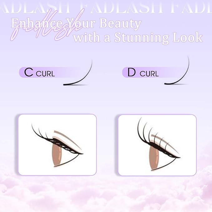 FADLASH Premade Lash Fans D Curl Premade Fans Eyelash Extensions 8D 0.07 Volume Lash Fans Premade Handmade Premade Lash Extensions Fans (8D-0.07D-10mm)