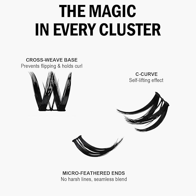 Lash Clusters 8-18mm Wispy Eyelash Clusters 144pcs Cluster Lashes DIY Individual Lashes Clusters with Soft Thin Band for Self Use,Beginner-Friendly(sylph-772)