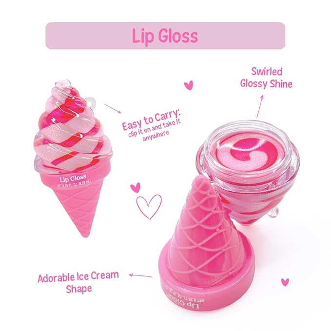 Hot Focus | All About Lips Kawaii Bears Edition – Assorted Lip Gloss Flavors, Non-Toxic Lip Glosses & Makeup for Kids & Teens