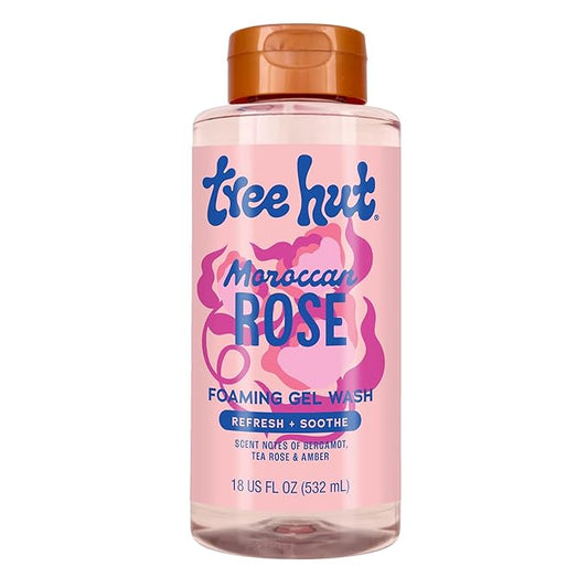 Tree Hut Moroccan Rose Nourishing & Moisturizing Foaming Gel Wash, 18 oz., Hydrating