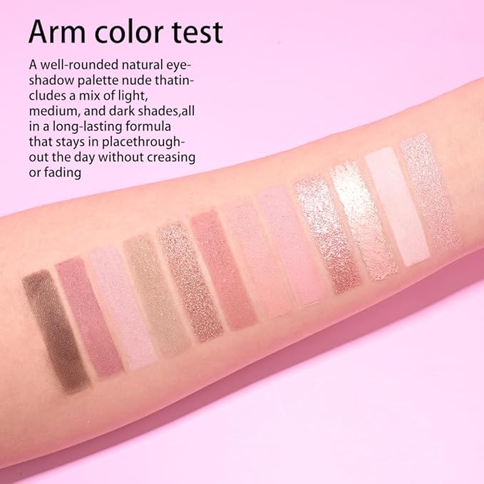 SUAKE Nude Pink Eyeshadow Palette, Matte & Shimmer, High Pigmented 12 Colors Brown Purple Eye Shadow Primers for Eye Makeup, Korean Powder Palet de sombras de ojos (02# Sweet Rose)