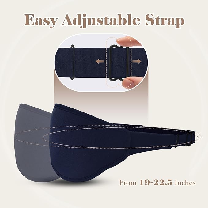 Fygrip 3D Eye Mask Sleep Mask for Men & Women, 100% Pressure-Free & Light Block-Out Eye Mask for Sleep with Easy Adjustable Strap, Night Eye Cover for Travel, Blue