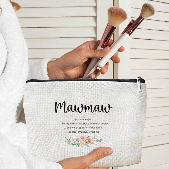 MOTERMATE Mawmaw Gifts Makeup Bag, Mawmaw Gifts for Christmas from Grandkids Cosmetic Bag for Women, Best Grandma Gift from Granddaughter Grandson Toiletry Bags Zipper Makeup Pouch