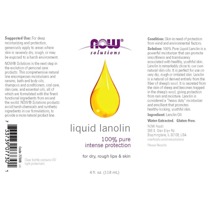 NOW Solutions, Liquid Lanolin Pure, Intense