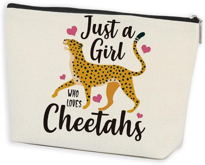 Cheetah Print Makeup Bag Cheetah Animal Lovers Gifts for Women, Graduation Friendship Birthday Gift for Girls Friends Daughter Sister Preppy Cosmetic Bag Zipper Pouch