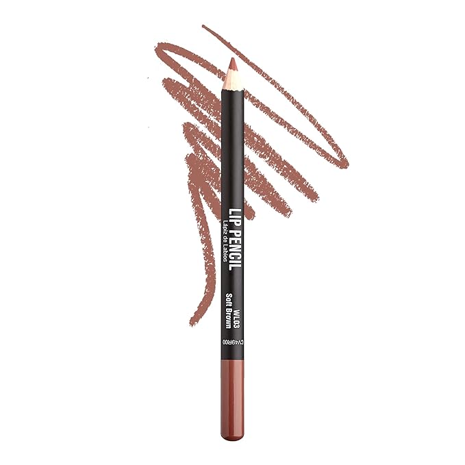 KISS New York Professional Slim Lip Pencil, Creamy Soft Lip Liner, Smooth Long-Lasting Rich Lip Color, Natural Lip Makeup, Water-Resistant Lip Crayon (Soft Brown)