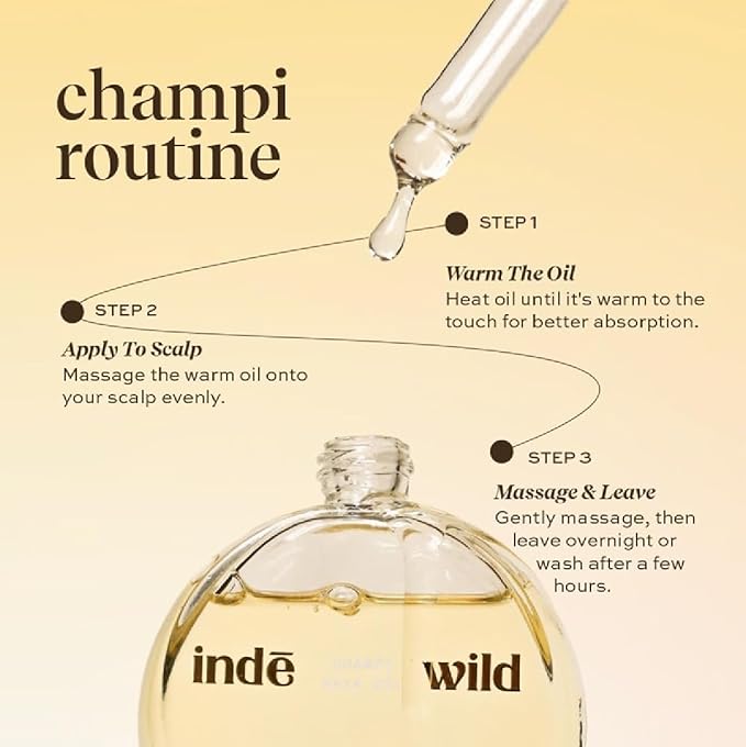 Inde Wild Champi Hair Oil, 50ml, Ayurvedic Treatment with Amla, Brahmi, Bhringraj, Almond Oil for Hair Growth and Nourishment