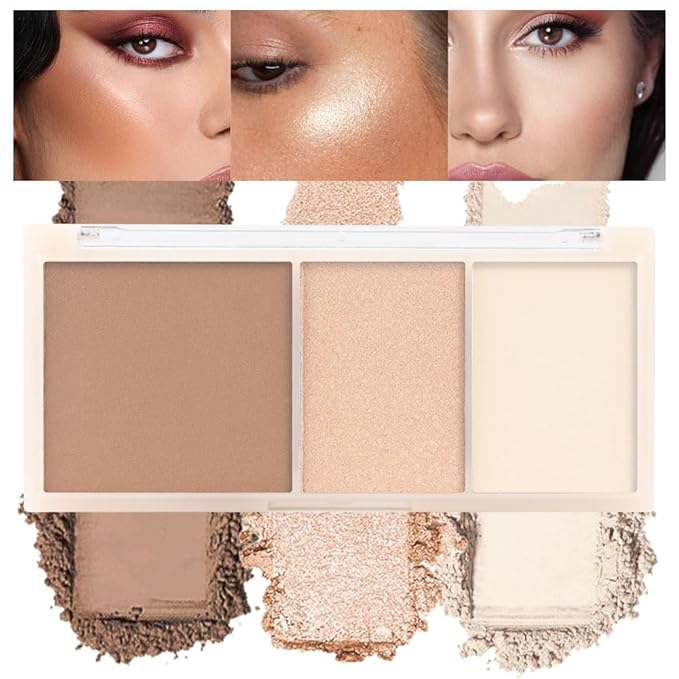 3 IN 1 Brown Nude Face Highlight Bronzer