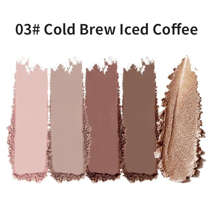 Neutral Nude Matte & Shimmer Eyeshadow Palette – Pink, Cocoa Brown & Champagne Gold Shades, Warm Nude Glitter Eye Shadow Contour Palette for Mature Women, Blue Green Eyes & Daily Natural Makeup