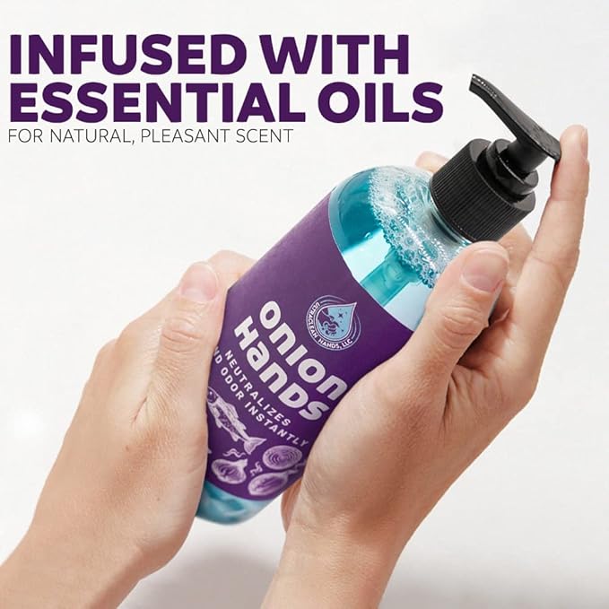 Odor-Eliminating Hand Wash – Instantly Removes Onion, Garlic, Fish & Strong Scents – Unscented, Organic Soap upgrade, 16 fl oz – Made in USA