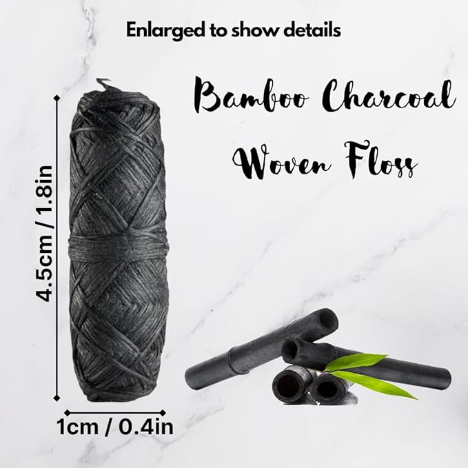 BOONBOO Dental Floss Refill Heads, Charcoal Woven Thread Spools, 2 Pack, 200FT (Mint)