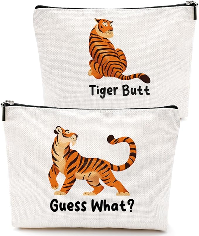VICBOU Funny Tigers Makeup Bag Tiger Gifts for Women Tiger Supplies Accessories Cute Cosmetic Bag for Girls Daughter Jungle Animal Lovers Sister Best Friends Christmas Mothers Day Birthday Gifts
