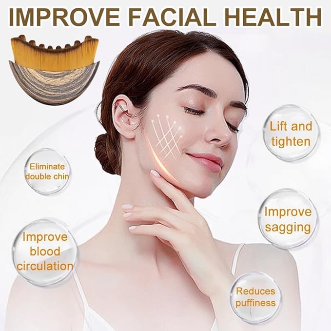 JBSZTH 2-Pack Lymphatic Contour Face Brush, Lymphatic Drainage & Contour Face Massage Brush Set for Gua Sha, Puffiness Reduction, Glowing Skin, Gentle Daily Facial and Body Massage Tool