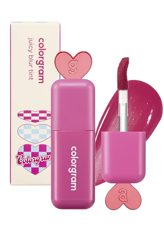COLORGRAM Juicy Blur Tint 05 Happy Cherry Smile | Daily Semi-Matte, Semi-Glossy, Long-Lasting Lip Stain, Moisturizing, Buildable & Blendable, highly Pigmented (0.12 Fl. Oz.)