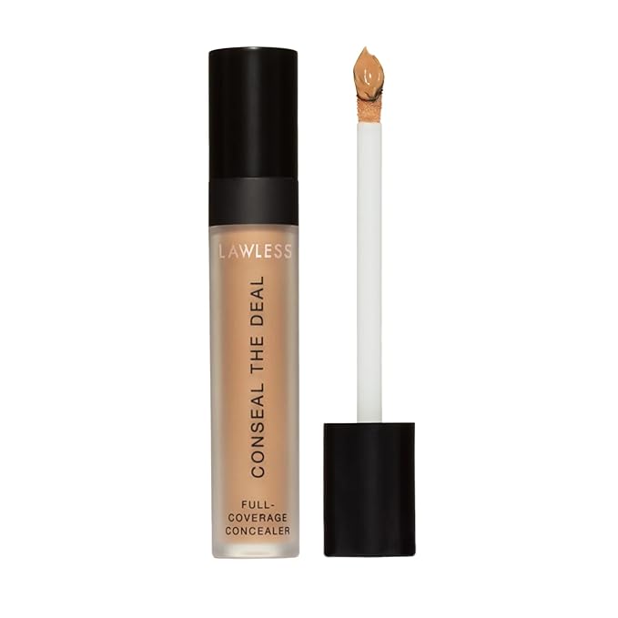 LAWLESS Conseal The Deal Lightweight Longwear Everyday Concealer - Goldie - with Antioxidants and Caffeine to Reduce Dark Circles and Puffiness. Long-Wearing and Self-Setting, Silicone-Free - 5 ml.