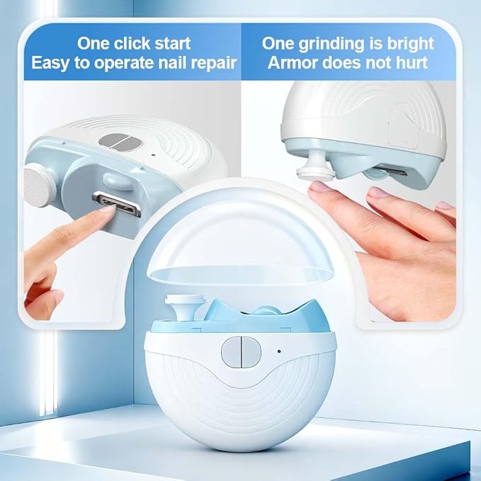 Electric Nail Clippers for Adults Seniors Kids, 3 Speeds Smart Automatic Nails Trimmer with Polisher, Light, Clipping Collector, Nails Grinder for Fingernails Toenails, Toe Nail Drill for Man Women